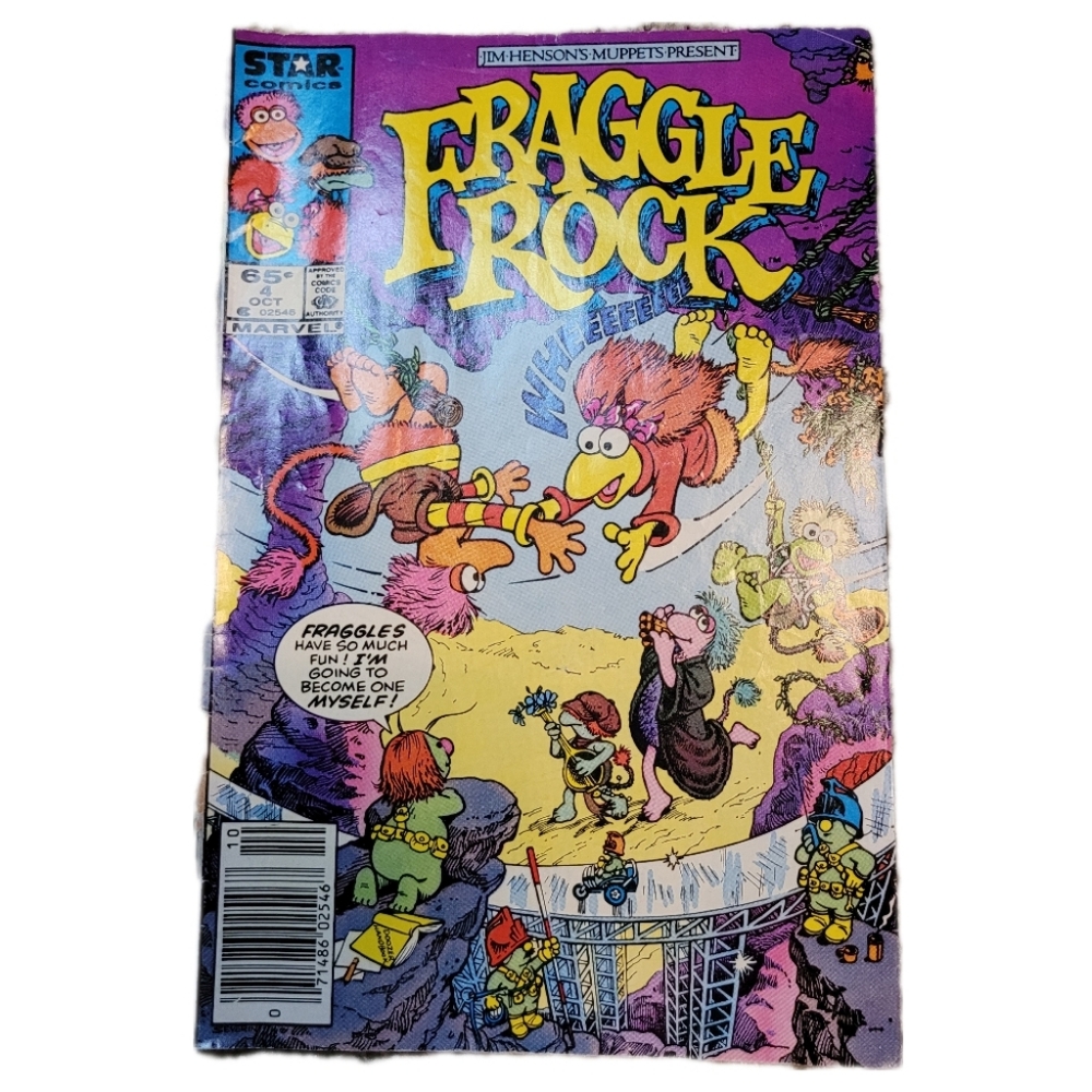 80s Marvel FRAGGLE ROCK Comic Book, #4, Ephemera, Vintage Book, Jim Hens…